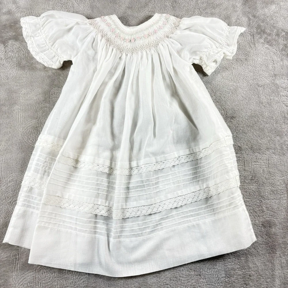 Will'Beth Baby Girl's Heirloom Dress Christening/Baptism Gown -Lace & Embroidery